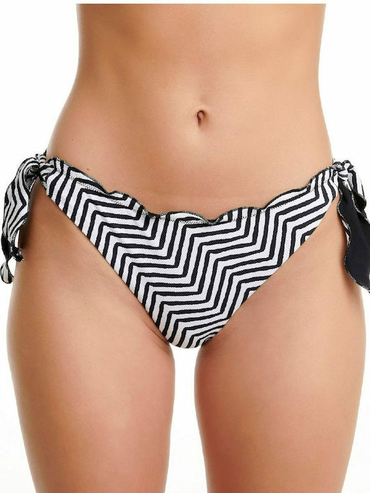 Bikini Slip with Laces White/Black