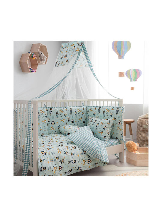 Vesta Home Baby Bettbezug Set mit Kissenbezug Circus Türkis 120x160cm.