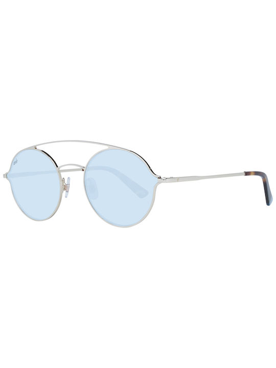 Web Sunglasses with Gold Metal Frame and Light Blue Lens WE0220 32X