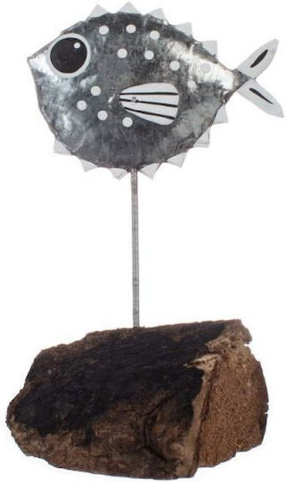 Synchronia Dekorativ Fisch aus Metall in Silver 6x2.5x9cm 1Stück