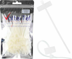 Volte-Tel Volte-Tel Kabelbinder Kunststoff 100mmx2.5mm in Transparent Farbe (100 Stück)