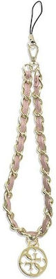 Guess Chain Metal 4G Charm Phone Wrist Strap for Mobile Pink