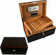 Sikarlan Cigar Humidifier Wood Box for 150 Cigars with Digital Hygrometer 36.7x25x25cm
