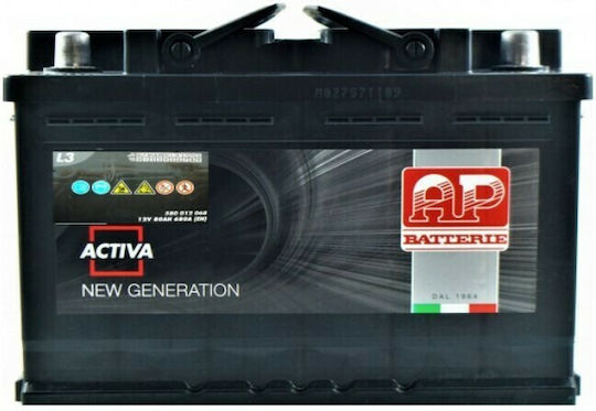 AP Car Battery Activa New Generation L3 DX 12V 580012SMF with 80Ah Capacity