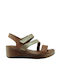 Straßenschuhe Frauen Sandalen Plateaus Leder 06 Taba