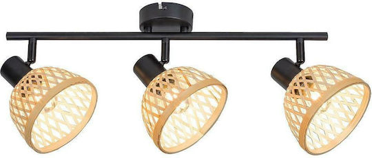 Rabalux Rattan Triple Spot with Socket E14 in Beige Color