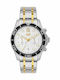 Visetti Double Code Herrenuhr 43mm Batterie mit Metallarmband Silver / Gold