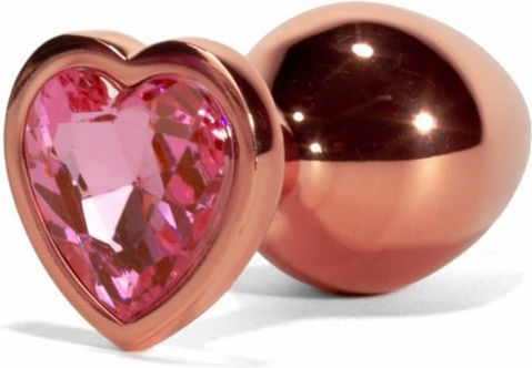 Debranet X-Men Secret Shine Rose Gold Heart Anal Plug Medium Pink