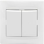 Bassiakos Χαλκίδα Recessed Electrical Lighting Wall Switch with Frame Basic Aller Retour White