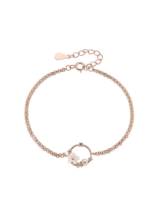 Oxzen Bracelet Chain made of Silver Gold Plated with Zircon