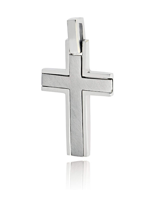 Val'oro Men's White Gold Cross 14K