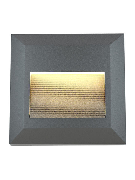 Inlight Salmon Etanș Spot de Perete pentru Exterior IP65 cu Led Încorporat Gri