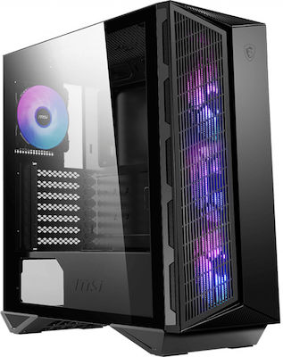 MSI MPG Gungnir 111R Gaming Midi Tower Computer Case with Window Panel and RGB Lighting Black