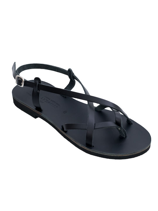 Women's sandals Climatsakis cross straps black 166