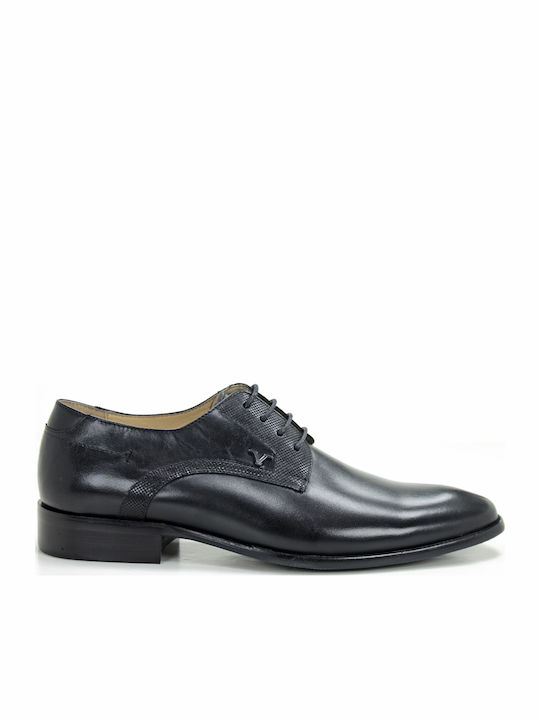 19V69 Men's Leather Dress Shoes Black