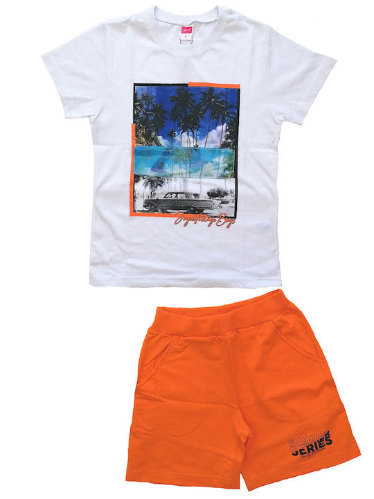 Joyce Kids Set with Shorts Summer 2pcs White