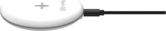 Celly Kabelloses Ladegerät (Qi Pad) und Kabel Micro-USB 10W Weißs (WLFASTFEELWH)