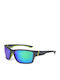 Polareye Men's Sunglasses with Gray Plastic Frame and Green Polarized Lens PTE2138