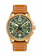 AVI-8 Men's Watch 42mm Chronograph Battery with Brown Leather Strap