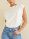 Vero Moda Women's Summer Blouse Cotton Sleeveless White
