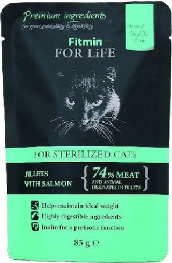 Fitmin Life Adult Υγρή Τροφή για Ενήλικες Γάτες σε Φακελάκι με Σολομό 85gr