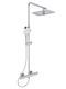 Ideal Standard Ceratherm T100 Adjustable Shower Column with Bathtub Mixer 123-151.6cm Silver