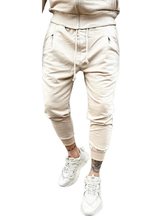 Henry Clothing Παντελόνι Φόρμας με Λάστιχο Μπεζ