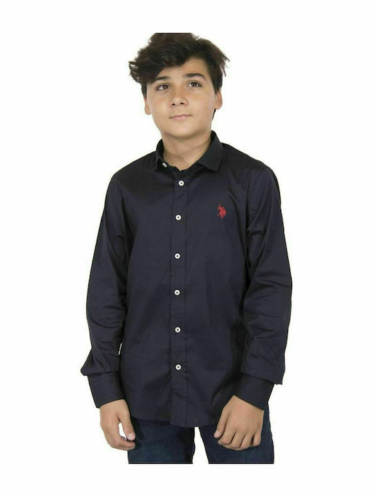 U.S. Polo Assn. Kids One Color Shirt Navy Blue