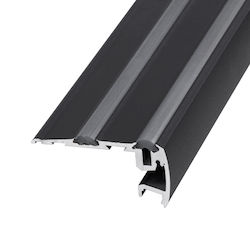 GloboStar External Angular Stairs LED Strip Aluminum Profile with Opal Cover 300x8.2x4.4cm