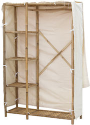 Pakoworld White Fabric Wardrobe with Selves 110x40x170cm 141-000023