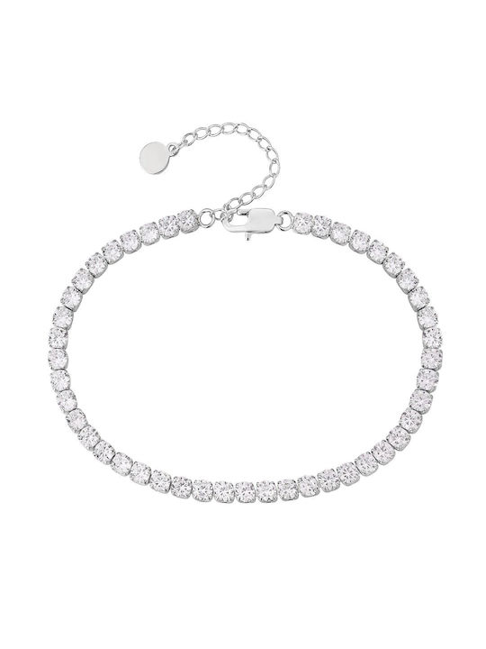 Tennis Anklet Silver Stainless Steel