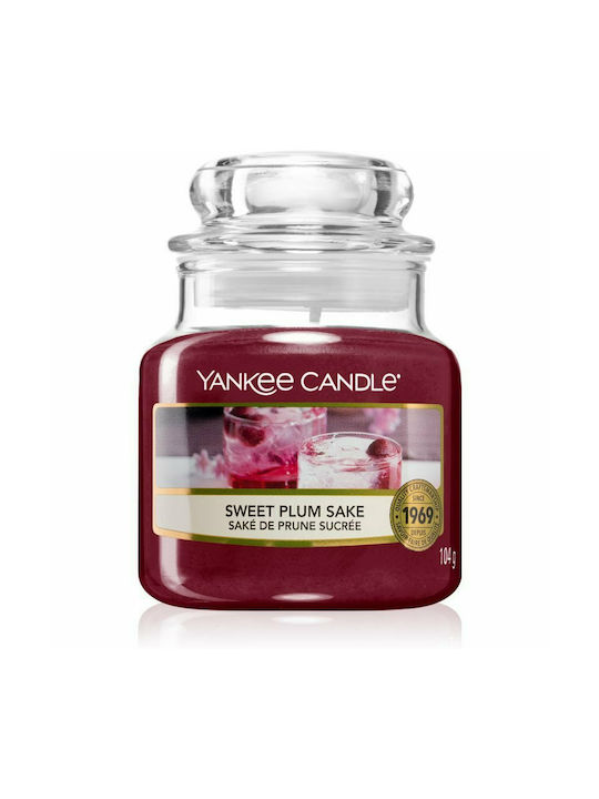 Yankee Candle Duftkerze Sweet Plum Sake Gefäß Burgundisch 104gr 1Stück