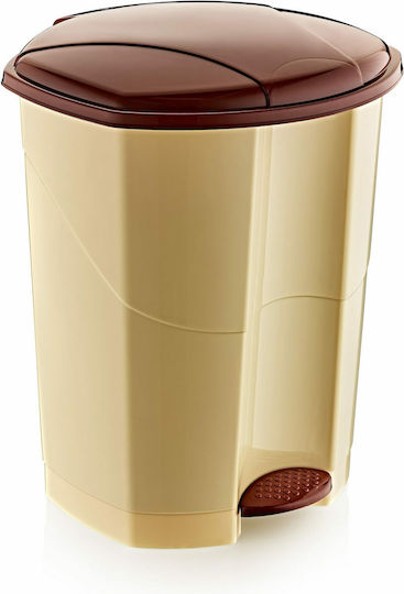 Viosarp Viosarp Plastic Waste Bin with Pedal Beige 30lt