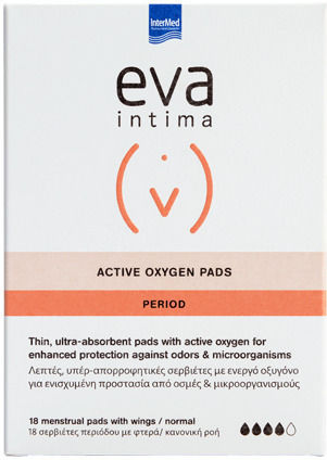 InterMed Eva Intima Active Oxygen Сервиетки с крилца за Силен поток 4 Капки 18бр