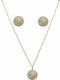 Mertzios.gr Комплект с Колие & Обеци от Злато 14K с Камъни
