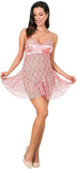 Moongirl Carla 281 Σετ Sexy Babydoll Set Babydoll & String Pink