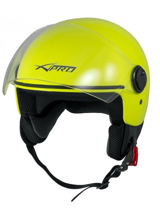 A-Pro Backline Fluo Yellow Motorcycle Helmet Je...