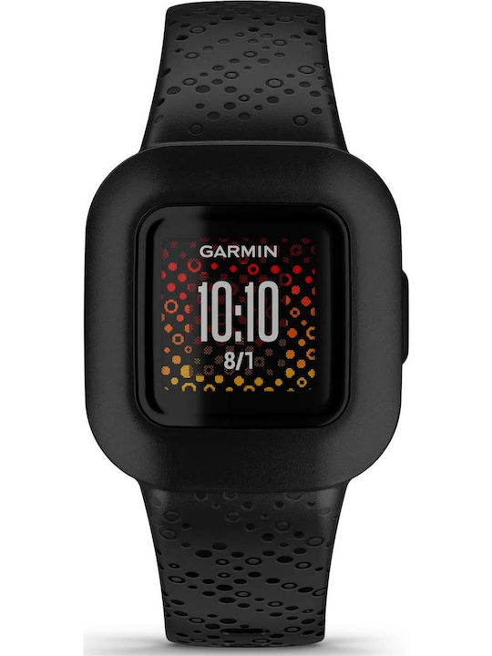 Garmin Kids Digital Watch Vivofit Jr 3 with GPS and Rubber/Plastic Strap Black