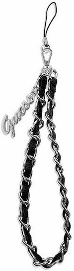 Guess Chain Metal Logo Charm Handgelenkriemen Schwarz