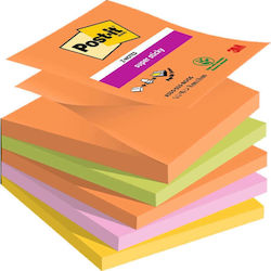 3M Z-Notes Super Sticky Post-it Notes Pad Cube 90 Sheets Multicolour 7.6x7.6cm Set 5pcs