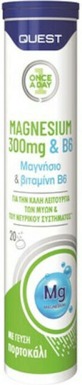 Quest Once A Day Magnesium 300mg & B6 300mg 20 Registerkarten Orange