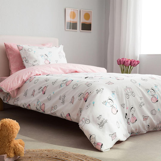 Vesta Home Sheet Set Single with Elastic Band Cotton Kids Cindy Pink 100x200cm 3pcs