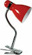 ARlight TLC-724 Office Lamp with Flexible Arm for Socket E27 and Clip in Red Color