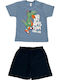Dreams by Joyce Kids Nightwear Summer Light Blue Dino Basketball