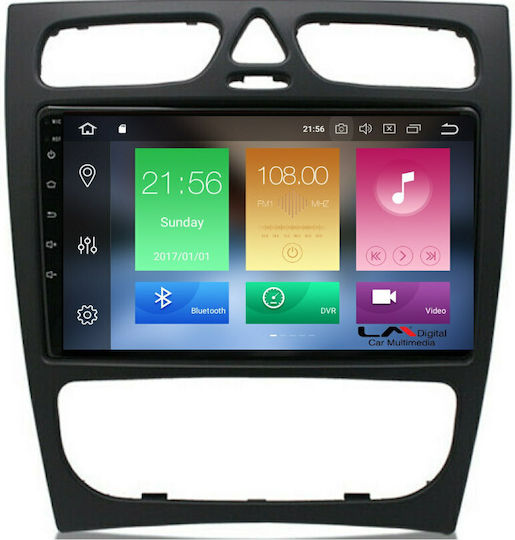 Автомобилна Аудио Система за Mercedes-Benz C Class / CLK Class / CLC Class / CL Class W208 1999-2003 (Bluetooth/USB/WiFi/GPS/Apple CarPlay/Android Auto) с Touch Screen 9"