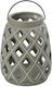 Espiel Tabletop Ceramic Lantern Gray 15.5x15.5x18.5cm