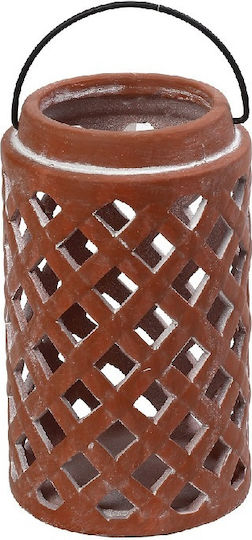 Espiel Φαναράκι Κεραμικό Επιτραπέζιο Teracotta 12.5x12.5x20.5εκ.