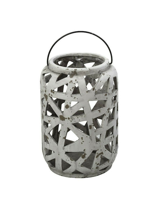 Espiel Lantern Ceramic Tabletop Gray 19x19x28εκ. 1pcs