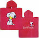 Stamion Snoopy Best Friend Poncho de plajă pentru copii Roșu 100 x 50cm.