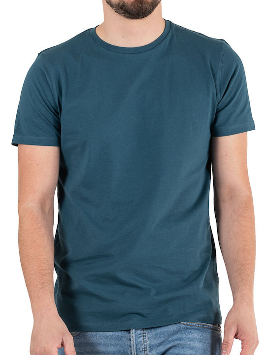 Rebase Ανδρικό T-shirt Πετρόλ Μονόχρωμο